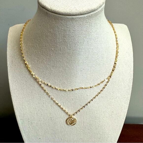 Tabitha Webb Tree Of Life Necklace NIB 925 Gold Vermeil chain Minimalist 17" - Picture 2 of 13